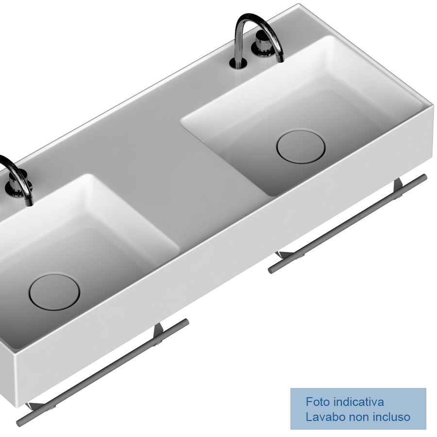 Porta asciugamano accessorio per lavatrucco Domus Falerii cm 49 in acciaio