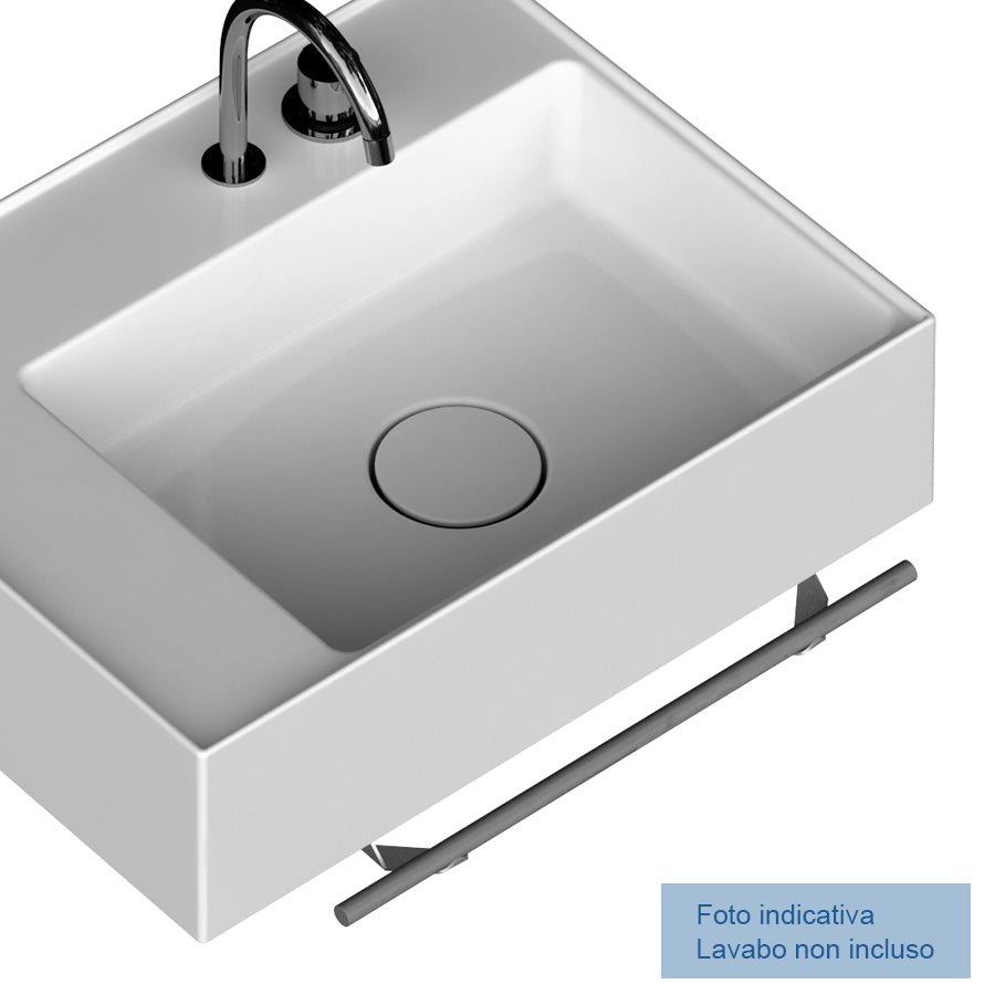 Porta asciugamano accessorio per lavatrucco Domus Falerii cm 49 in acciaio