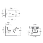 Bidet sospeso 54x37 cm Serie Forma di Azzurra Ceramica - Bianco Lucido