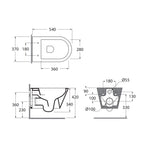Vaso sospeso 54x37 cm Serie Forma di Azzurra Ceramica con sedile soft close