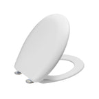 Sedile wc bianco per Globo vaso serie Prima larghezza 37 cm cerniere Soft close