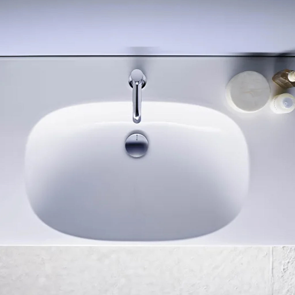 Lavabo sospeso-appoggio monoforo modello Acanto Geberit cm 90