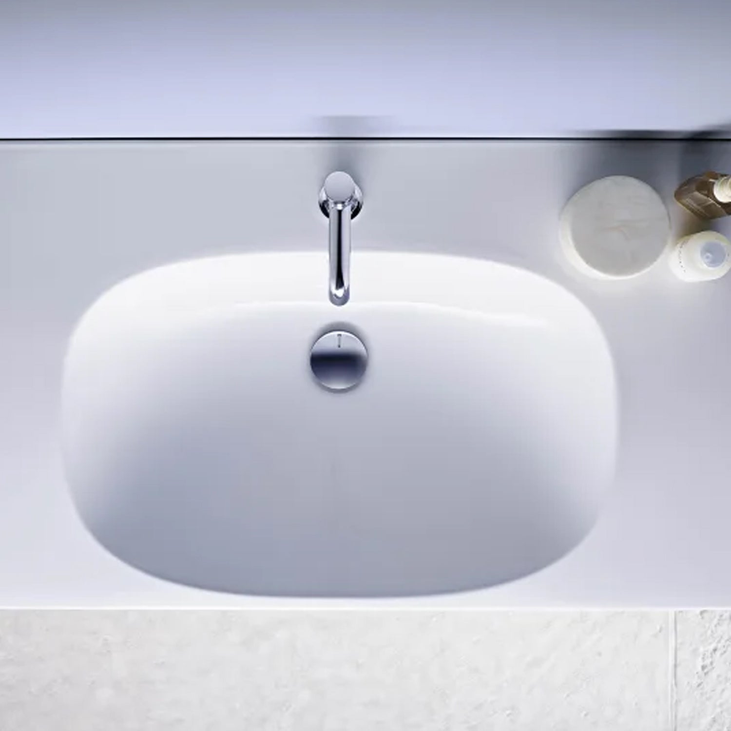 Lavabo sospeso-appoggio monoforo modello Acanto Geberit cm 90