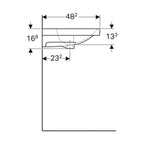 Lavabo sospeso-appoggio monoforo modello Acanto Geberit cm 90
