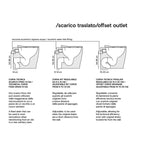 Sanitari filomuro senza brida scarico traslato Domus Falerii collezione Multipla 52x36 cm bianco lucido