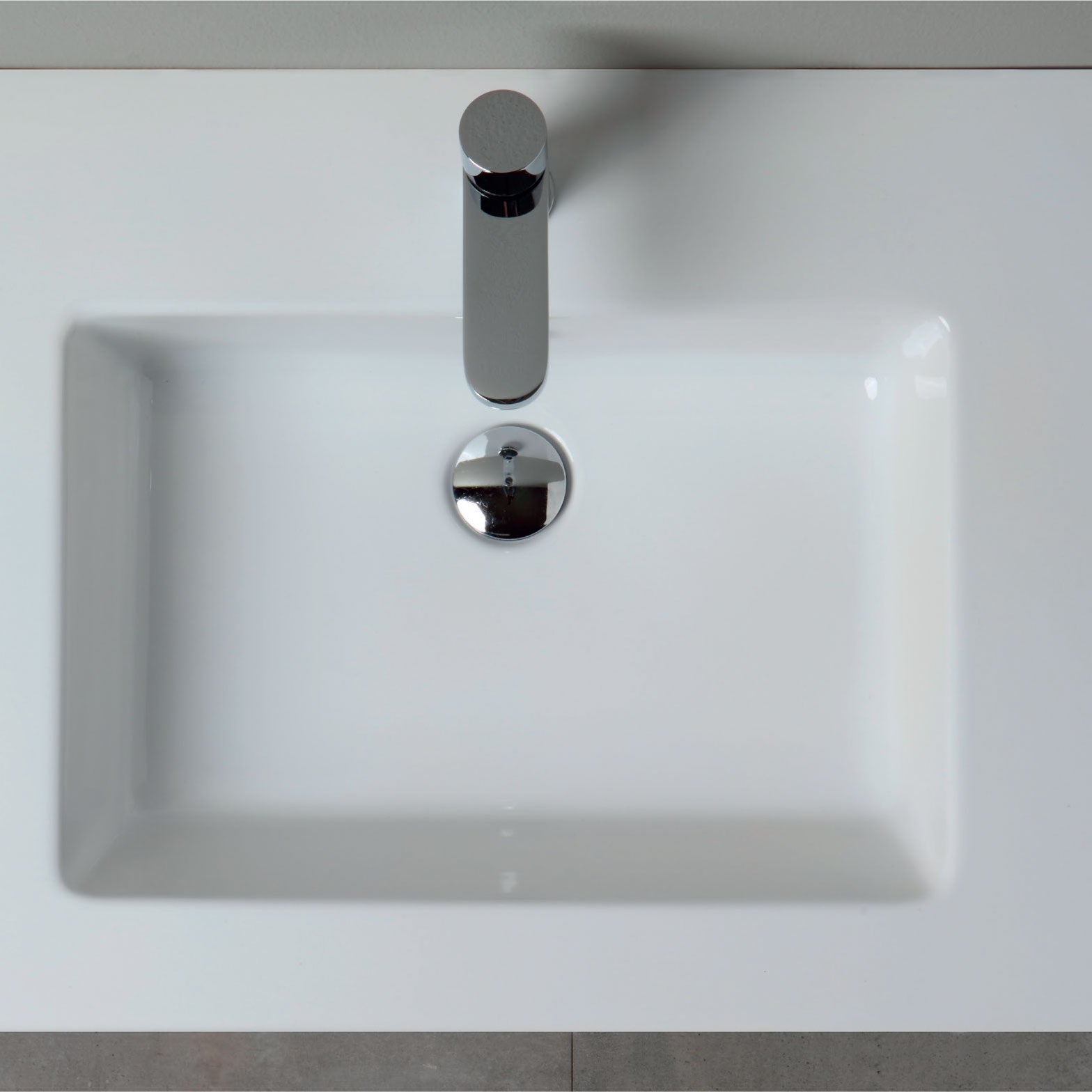 Lavabo consolle Azzurra Slim in ceramica cm 91x51 per installazione sospesa o semi-incasso su mobile