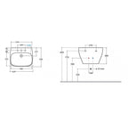 Lavabatoio sospeso Ceramica Globo modello Genesis 62x50 cm