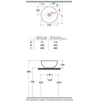 Lavabo da appoggio tondo T-Edge Ceramica Globo bordo sottille 6 mm