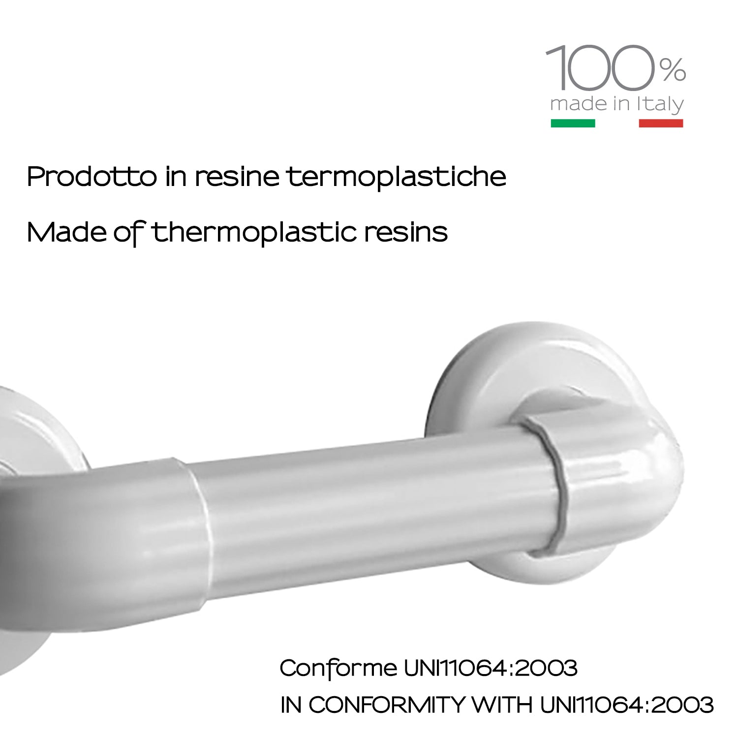 Maniglione 20 cm di Gedy serie Friend - Bianco