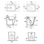 Sanitari Filo parete per bagni piccoli Ceramica Globo Stone 45 wc  + bidet  + sedile  Soft Close