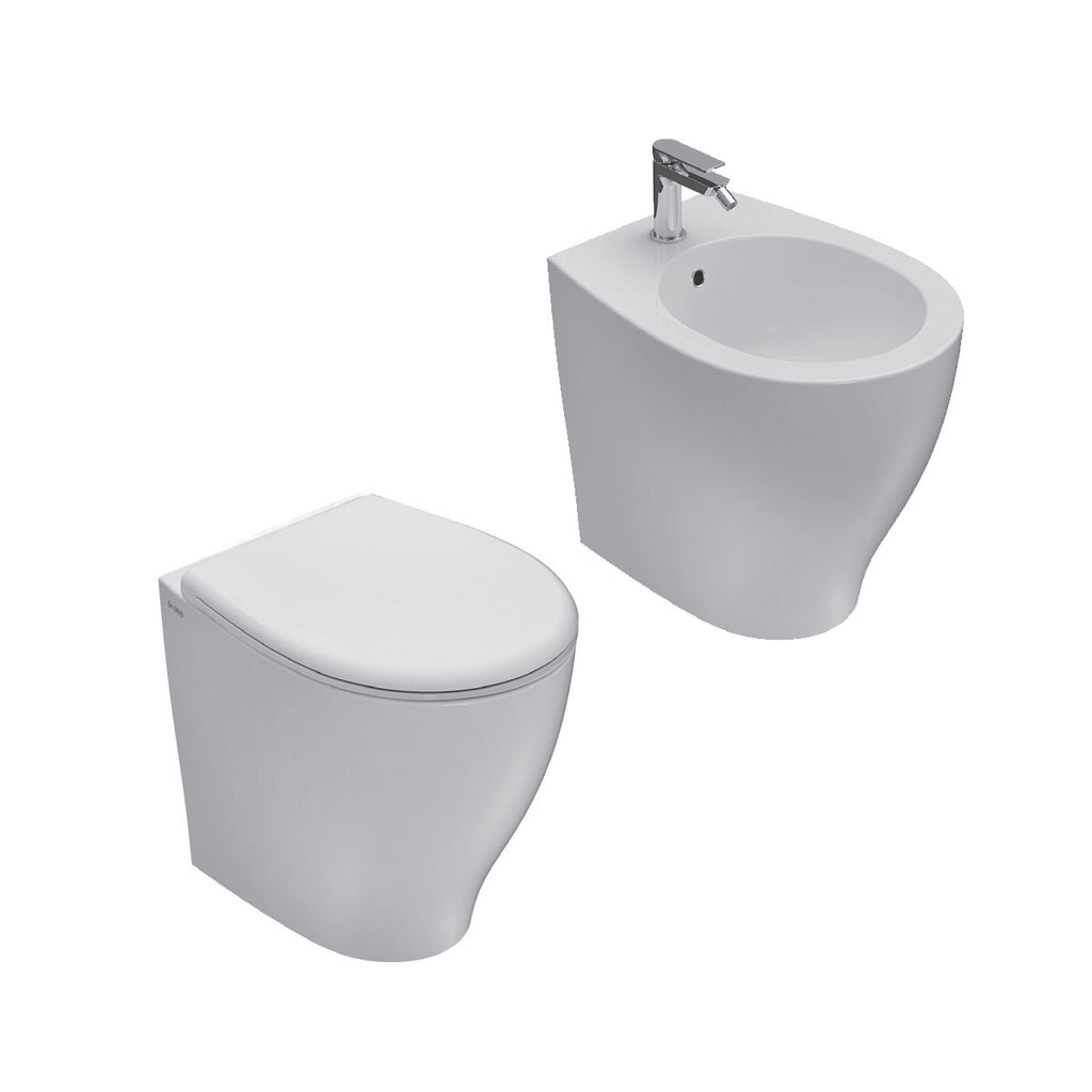 Sanitari Filo parete Ceramica Globo Bowl + 50 WC + BIDET + SEDILE SOFT CLOSE