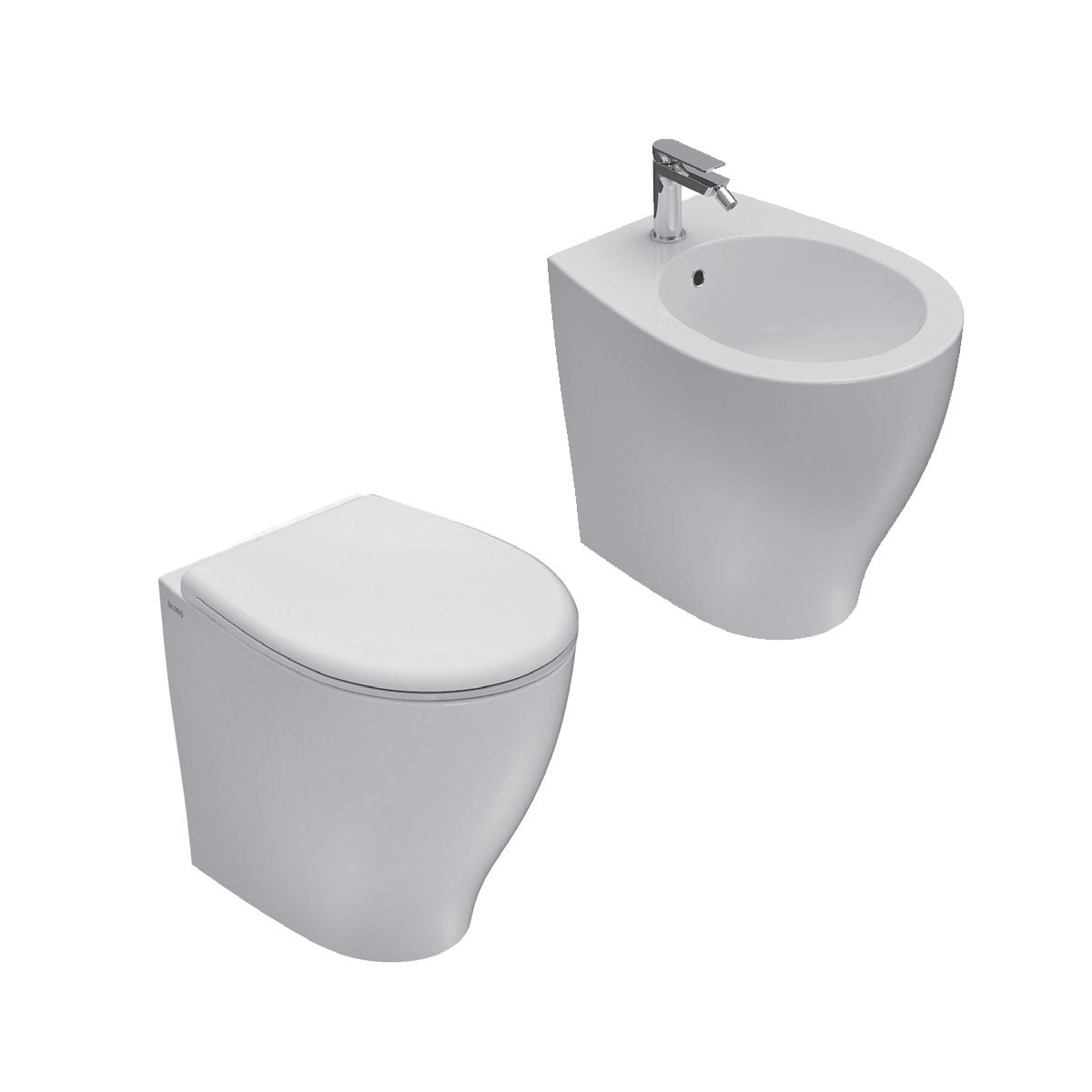 Sanitari Filo parete Ceramica Globo Bowl + 50 WC + BIDET + SEDILE SOFT CLOSE