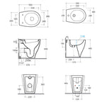 Sanitari Filo parete Ceramica Globo Bowl + 50 WC + BIDET + SEDILE SOFT CLOSE