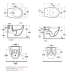 Sanitari Sospesi Ceramica Globo Bowl+ 55 WC + BIDET + SEDILE SOFT CLOSE