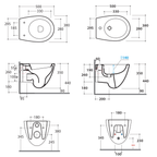 Sanitari Sospesi Ceramica Globo Bowl+ 50 WC + BIDET + SEDILE SOFT CLOSE