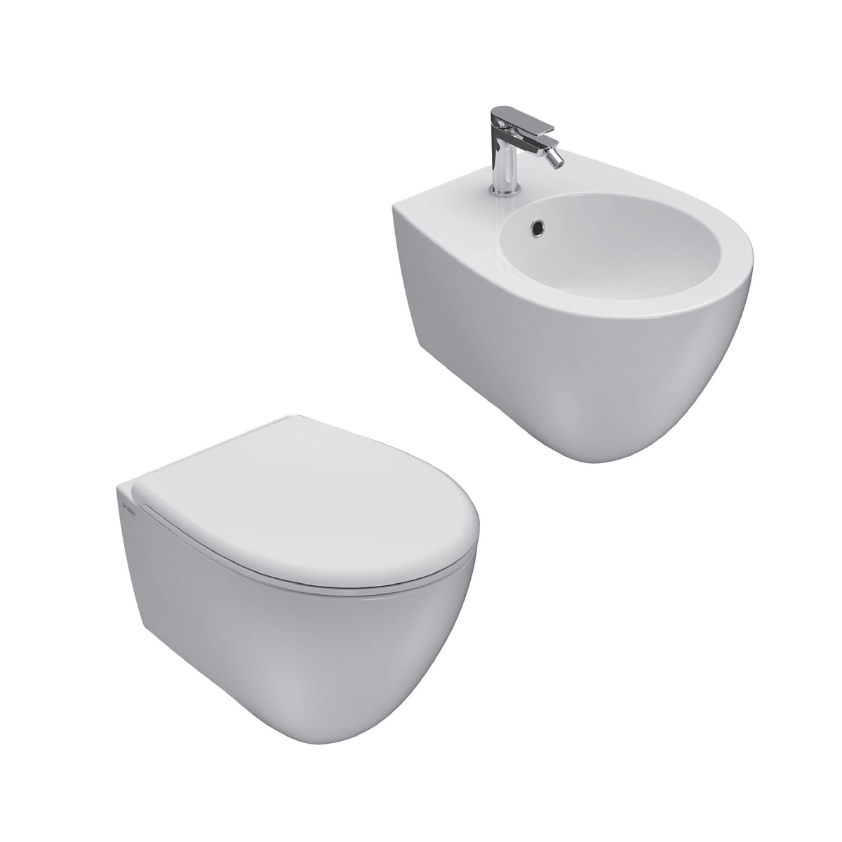 Sanitari Sospesi Ceramica Globo Bowl+ 50 WC + BIDET + SEDILE SOFT CLOSE