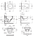 Sanitari sospesi Ceramica Azzurra serie Nuvola con sedile soft-close 46x35x24