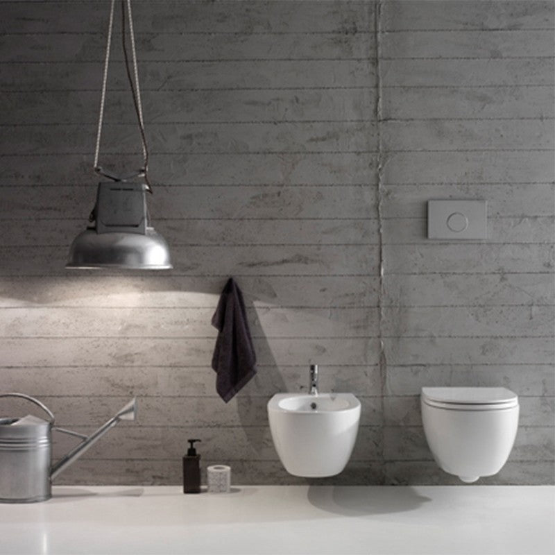 Sanitari Sospesi senza brida Ceramica Globo 4ALL  WC + BIDET + SEDILE
