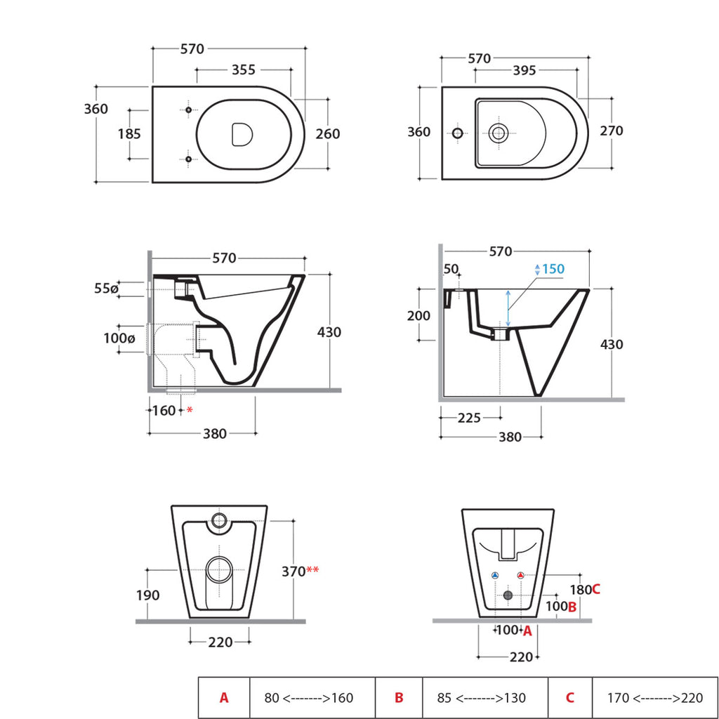 Sanitari Filo Muro Ceramica Globo Forty3  MULTI Fissaggio Ghost scarico traslato con sedile Soft Close