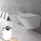Sanitari Sospesi Senza Brida Ceramica Globo Forty3 57 WC + BIDET + SEDILE SOFT CLOSE