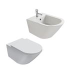 Sanitari Sospesi Ceramica Globo Forty3 57 WC + BIDET + SEDILE SOFT CLOSE