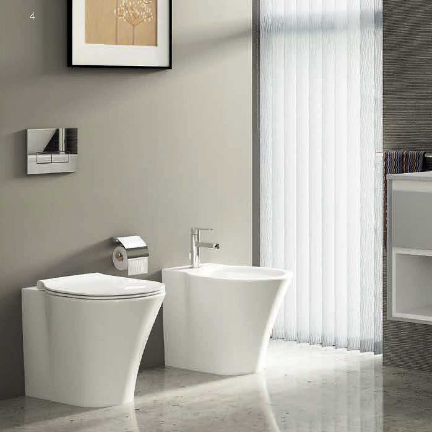 Sanitari Filo Muro Ideal Standard Connect Air con scarico traslato e AquaBlade