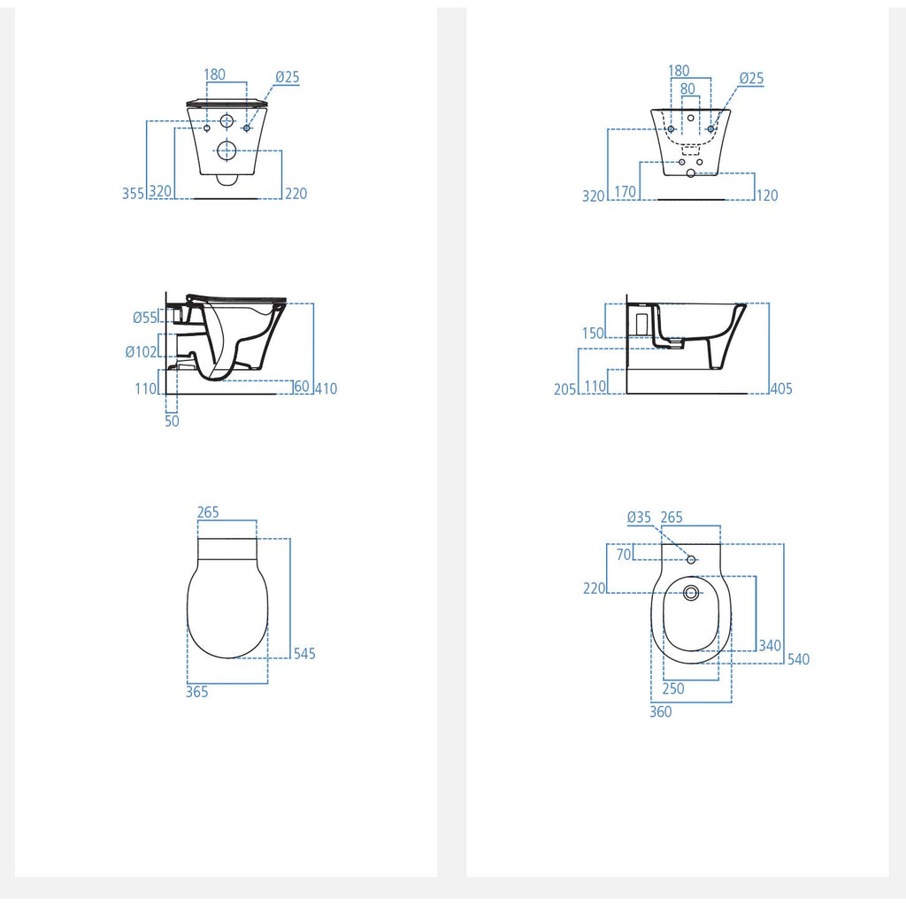 Sanitari Sospesi Ideal Standard Connect Air con AquaBlade con sedile soft close