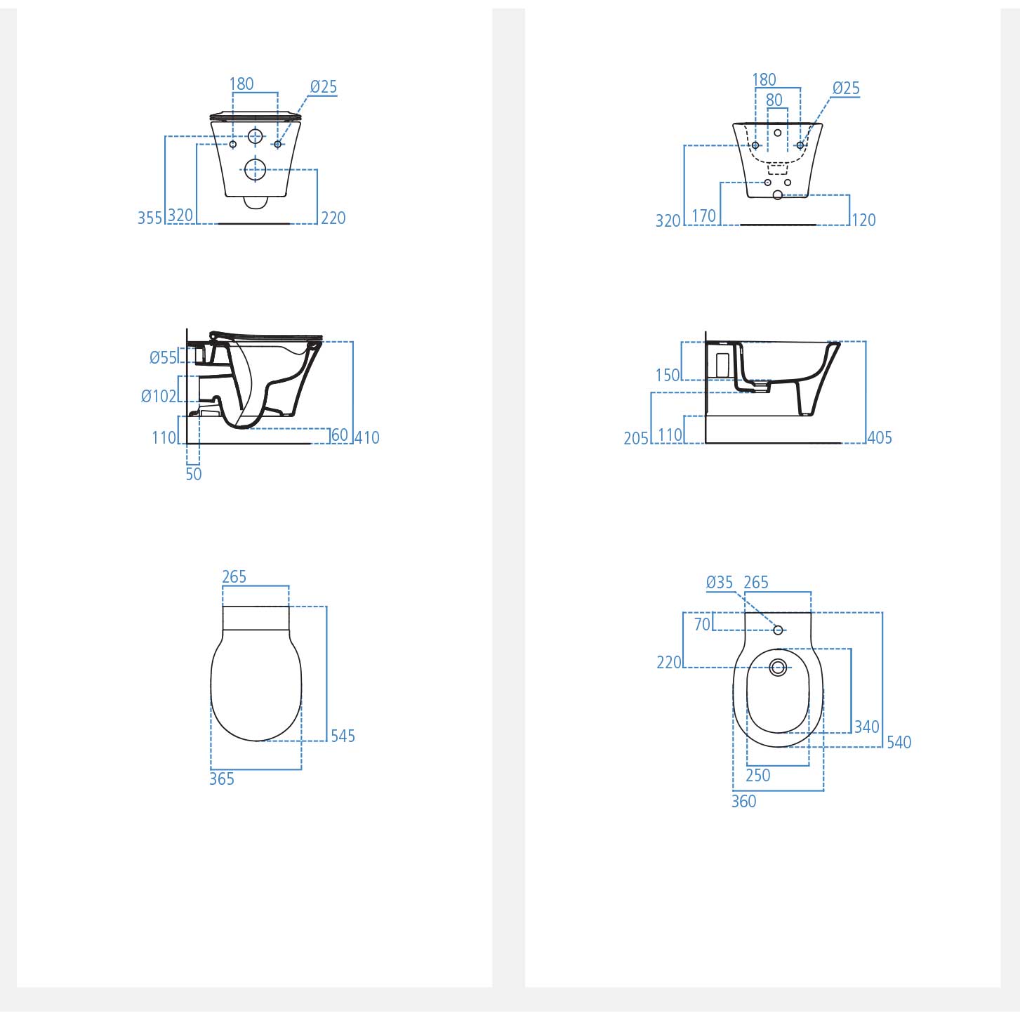 Sanitari Sospesi Ideal Standard Connect Air con AquaBlade con sedile soft close