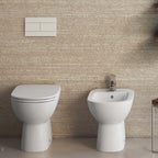 Coppia di sanitari filomuro Dolomite Gemma 2 Wc + Sedile tradizionale e Bidet