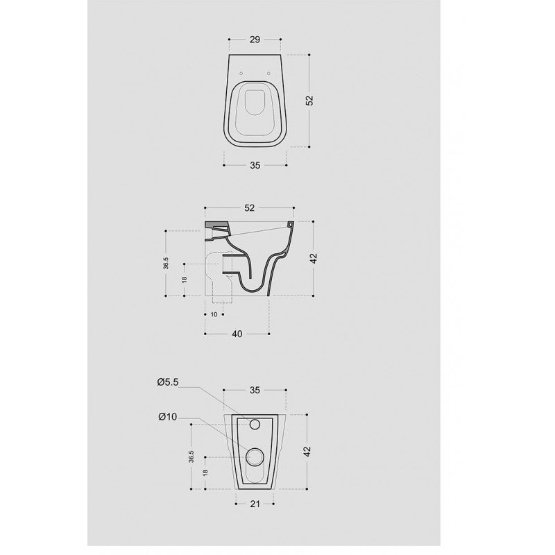 Sanitari Filo parete Ceramica Domus Falerii F50 Small WC BIDET SEDILE SOFTCLOSE