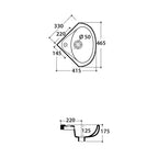 Lavabo ad angolo bianco sospeso Torano di Ceramica Globo 41