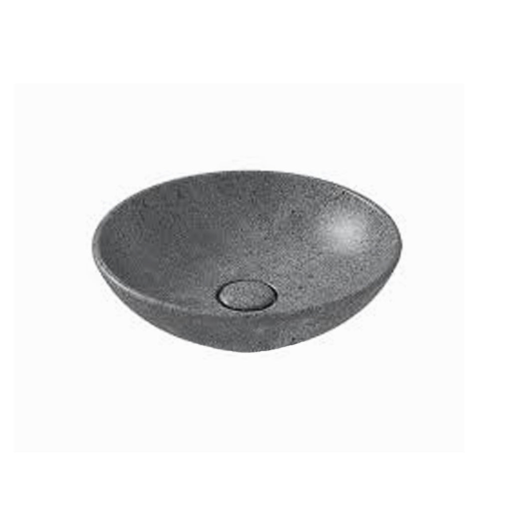 Lavabo d'appoggio Free Le Pietre Ceramica Globo finitura peperino grigio diametro 40 cm