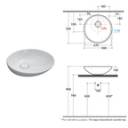 Lavabo da appoggio bianco Free di Ceramica Globo diametro 50 h.14 cm