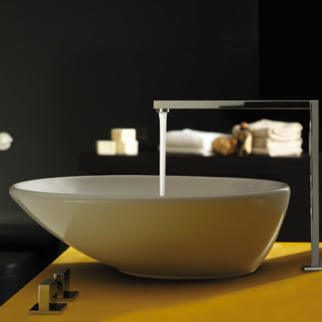 Lavabo da appoggio bianco Free di Ceramica Globo diametro 50 h.14 cm