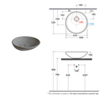 Lavabo d'appoggio Free Le Pietre Ceramica Globo finitura peperino grigio diametro 50 cm