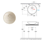 Lavabo d'appoggio Free Le Pietre Ceramica Globo finitura travertino diametro 50 cm