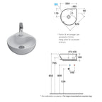 Lavamani bianco sospeso modello Misura 35x35 di Ceramica Globo