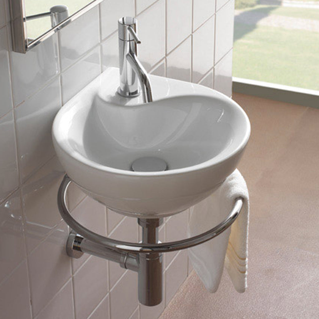 Lavamani bianco sospeso modello Misura 35x35 di Ceramica Globo