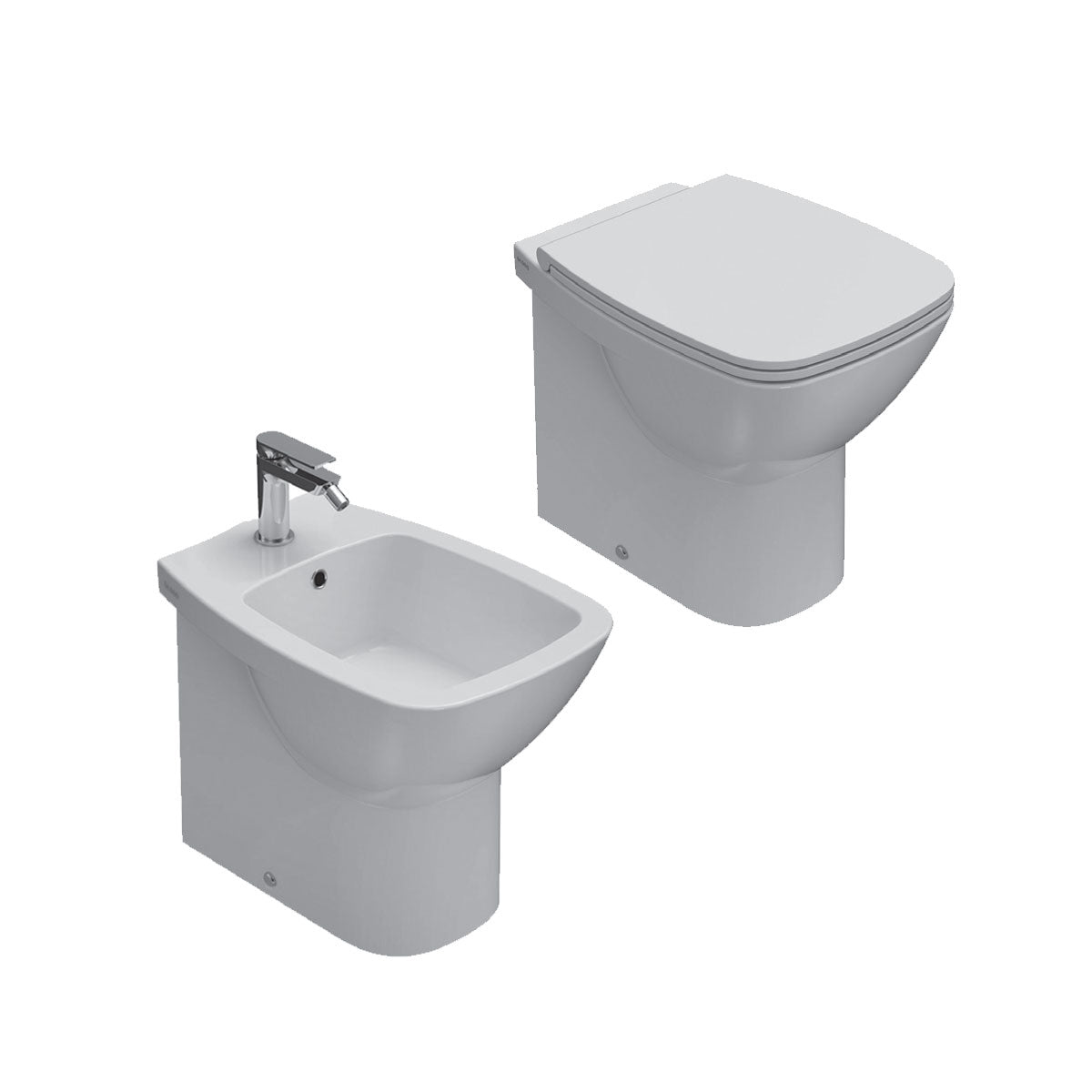 Sanitari Filo parete Ceramica Globo Daily WC + BIDET + SEDILE SOFT CLOSE