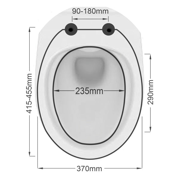 Copriwater modello Harry di colore nero con cerniere di zinco