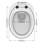 Copriwater modello Harry di colore nero con cerniere di zinco