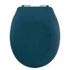 Sedile WC modello Neela con cerniere in ABS cromato - Petrolio Opaco