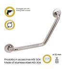 Maniglione 135Â° in Acciaio Inox AISI 304 Gedy serie Project - Lucido