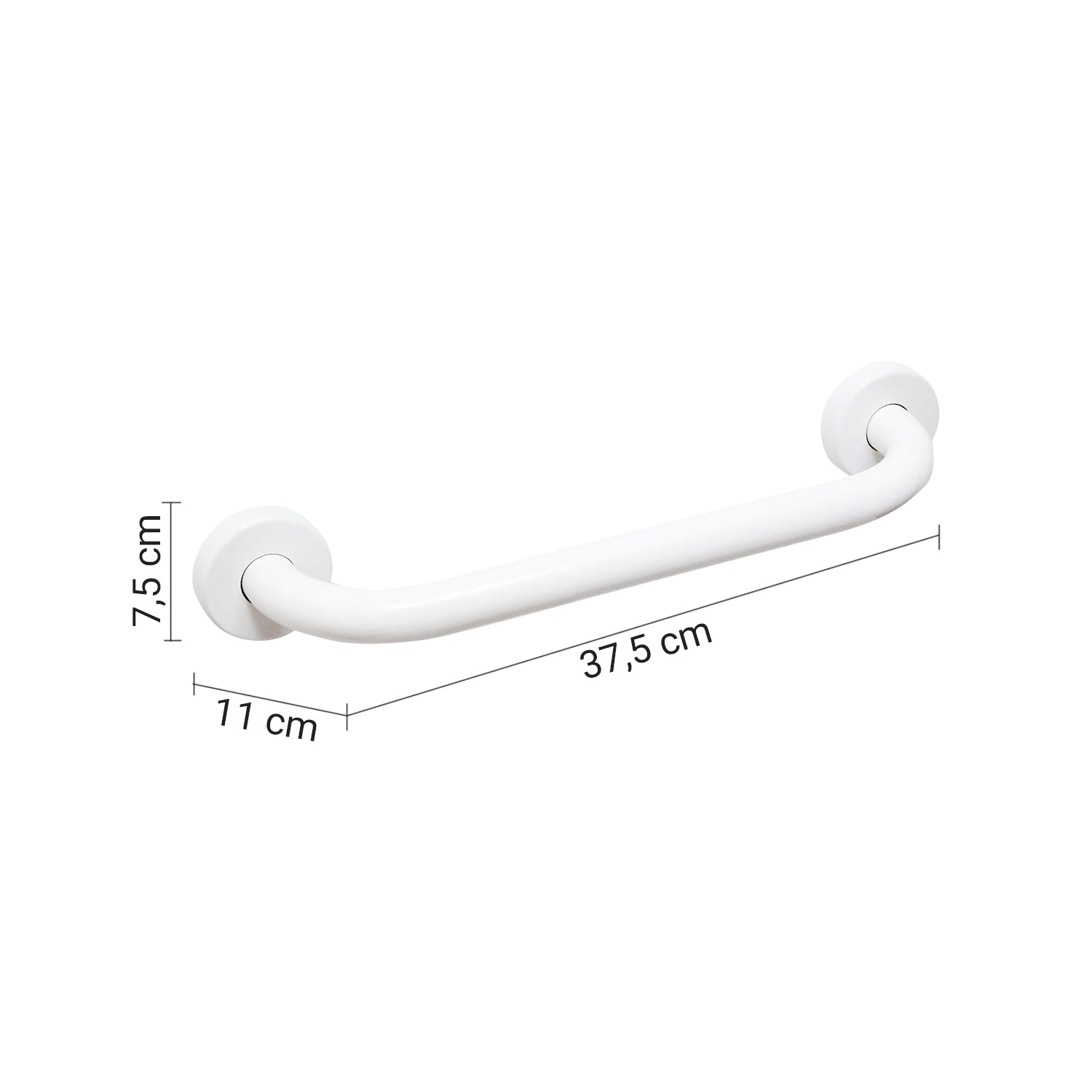 Maniglione orizzontale e verticale da 30 cm modello Fortis di Gedy - Bianco