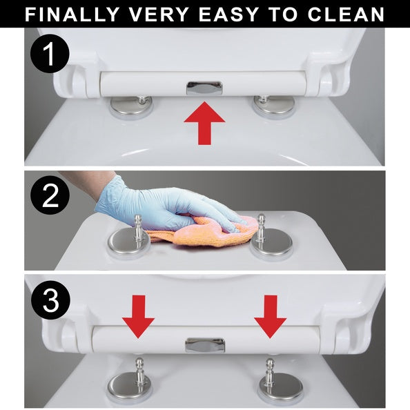 Copriwater modello Harry di colore nero con cerniere di zinco