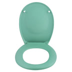 Sedile WC universale modello KLAK realizzato in  Thermo Dur Colore Verde Menta e Cerniere in acciaio inox